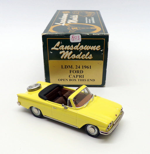 Lansdowne Models 1/43 Scale LDM24 - 1961 Ford Capri Conv - Yellow Reworked