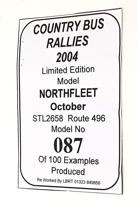EFE 1/76 Scale 087 - AEC STL Bus R496 Country Bus Rallies 2004 - REWORKED