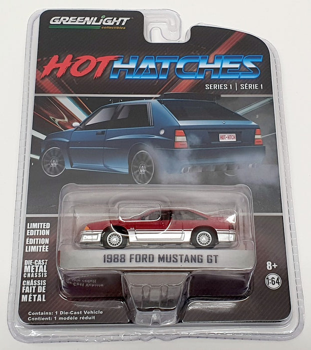 Greenlight 1/64 Scale 47080C - 1988 Ford Mustang GT - Purple/Silver