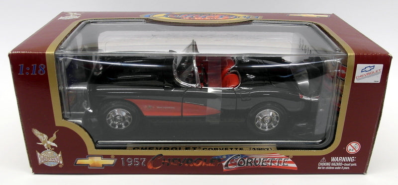 Road Legends 1/18 Scale - 92018 1957 Chevrolet Corvette Black / Red