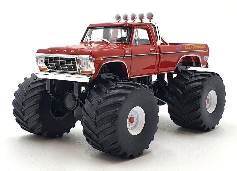 Greenlight 1/43 Scale 88042 - 1979 Ford F-250 Truck God Of Thunder - Red