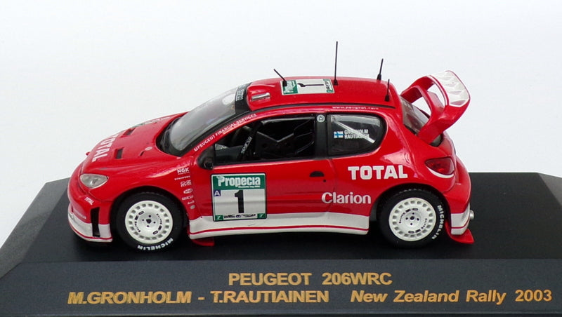 Ixo Models 1/43 Scale RAM114 - Peugeot 206 WRC - #1 New Zealand Rally 2003
