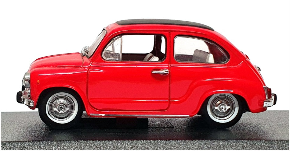 Detail Cars 1/43 Scale ART312 - 1965 Fiat 600D With Soft Top - Red