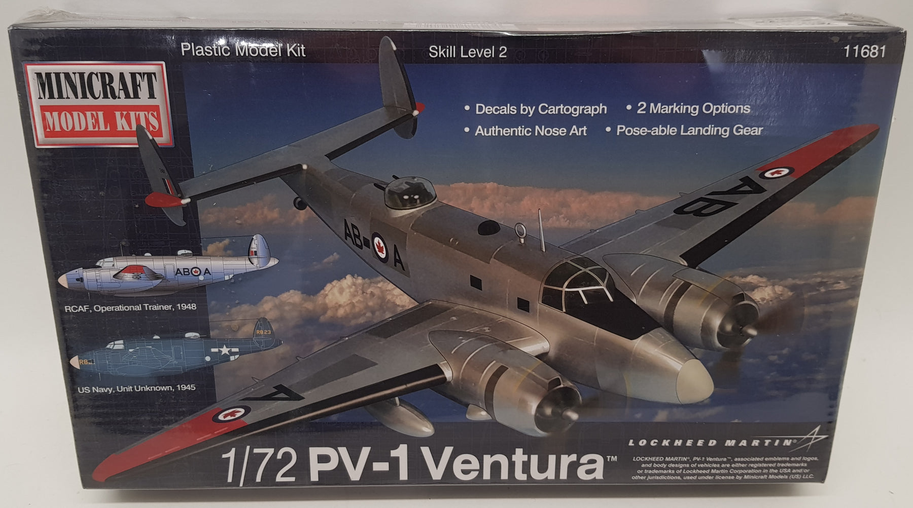 Minicraft Model Aircraft Kit 11681 - 1/72 Scale PV-1 Ventura