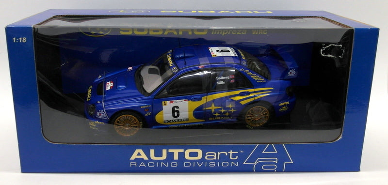 Autoart 1/18 Scale Diecast - 80193 Subaru Impreza WRC2001 Rally Portugal Solberg Mills