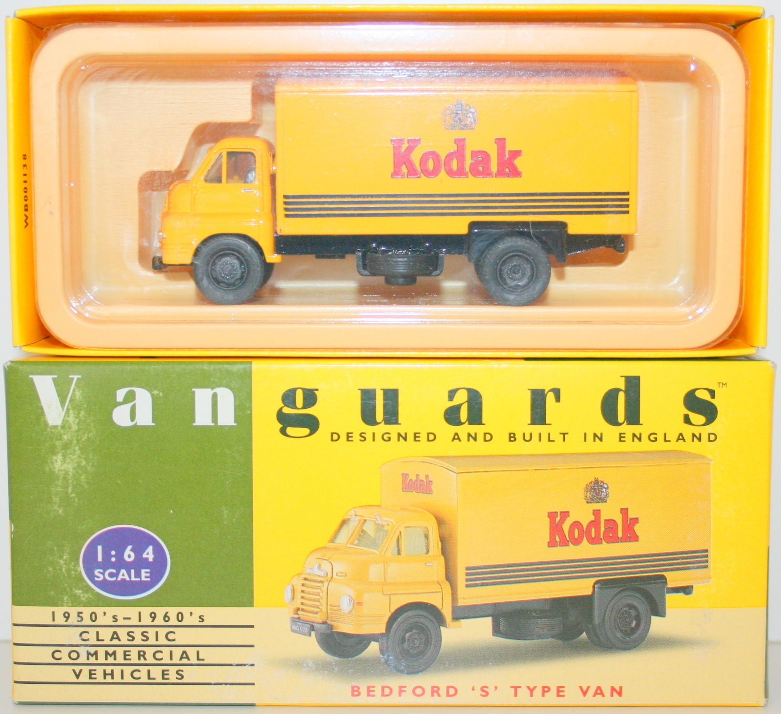 VANGUARDS 1/64 VA8001 BEDFORD S TYPE VAN YELLOW KODAK