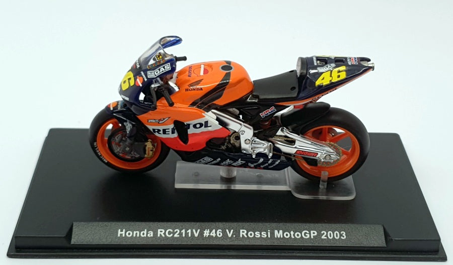 Ixo 1/24 Scale Model Motorcycle RAB055 - Honda RC211V 2003 - #46 V.Rossi