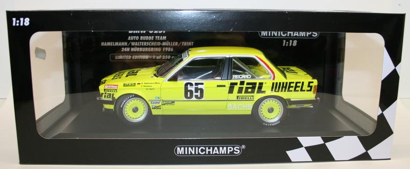 Minichamps 1/18 Diecast 155 862665 BMW 325i Auto Budde Team Nurburgring 1986