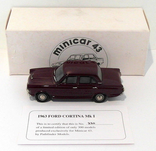 Pathfinder Minicar 43 1/43 Scale MIN5 - 1963 Ford Cortina Mk I 1 Of 300 Maroon