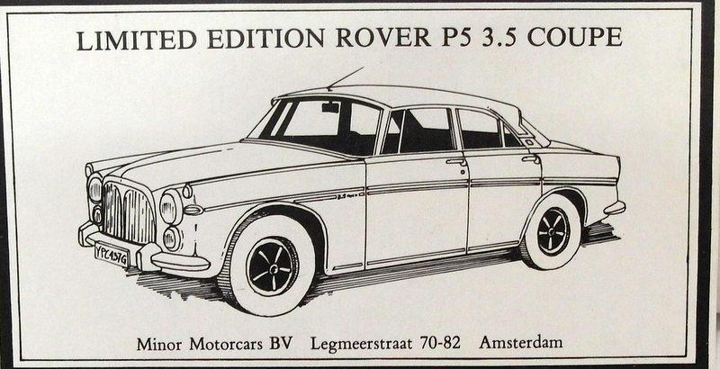 Pathfinder Minor Motorcars 1/43 Scale PFM163  - Rover P5 3.5 Coupe 1 Of 300