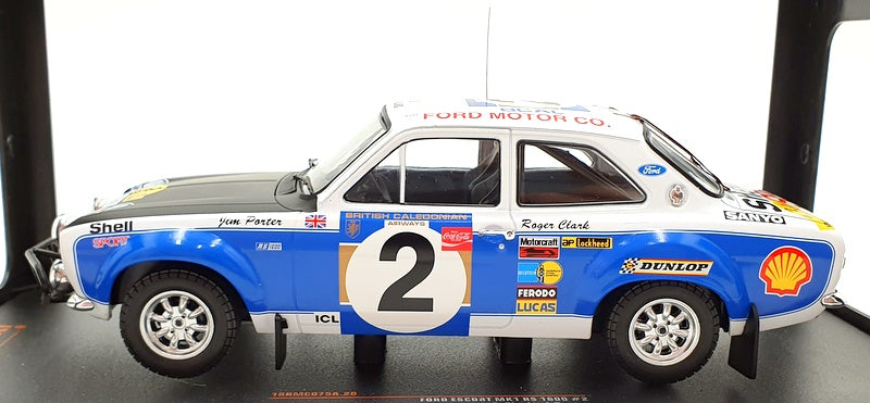 IXO 1/18 Ford Escort MK1 RS 1600 #3 Safari 1973 V.Preston Jr - Miniature De Collection