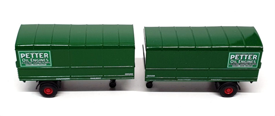 Oxford 1/76 Scale 76MH008T - Southern Trailer 2x Petter Oil Engines - Green