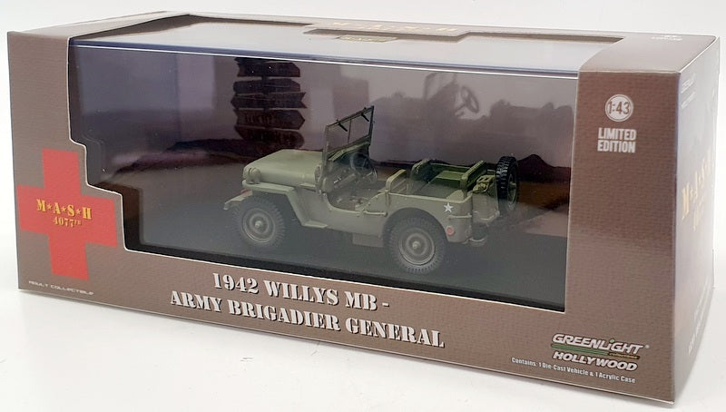 Greenlight 1/43 Scale 86593 - 1942 Willys MB Army Brigadier General MASH