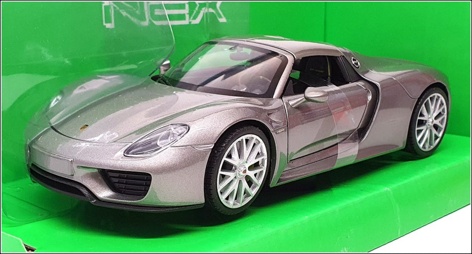 Welly 1/24-27 Scale Diecast 24055W - Porsche 918 Spyder - Met Grey