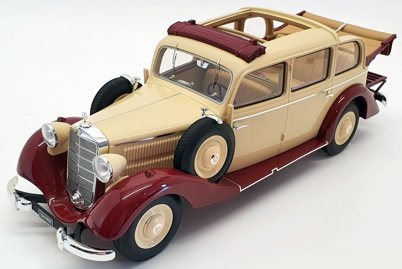 Triple 9 1/18 1800104 - 1936 Mercedes Benz 260D Pullman Landualet - Beige/Red