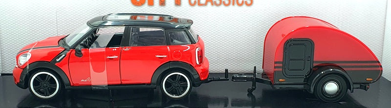Motormax 1/24 Scale Diecast 79761 - Mini Cooper S Countryman And Caravan