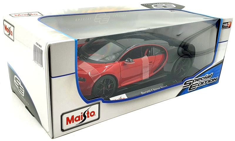 Maisto 1/18 Scale Diecast 46629 - Bugatti Chiron Sport - Red/Black