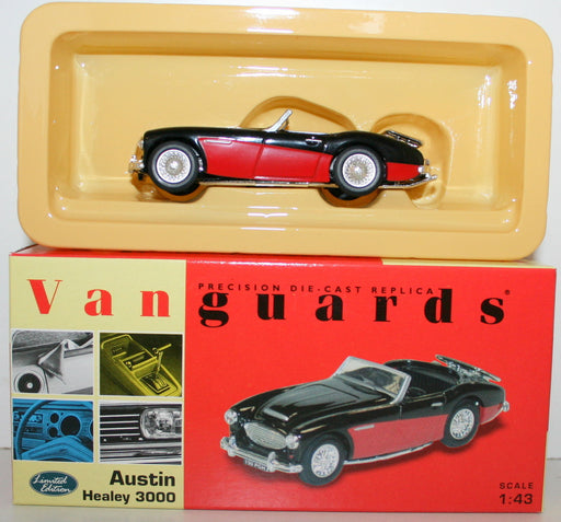 VANGUARDS 1/43 VA05102 AUSTIN HEALEY 3000 BLACK & RED