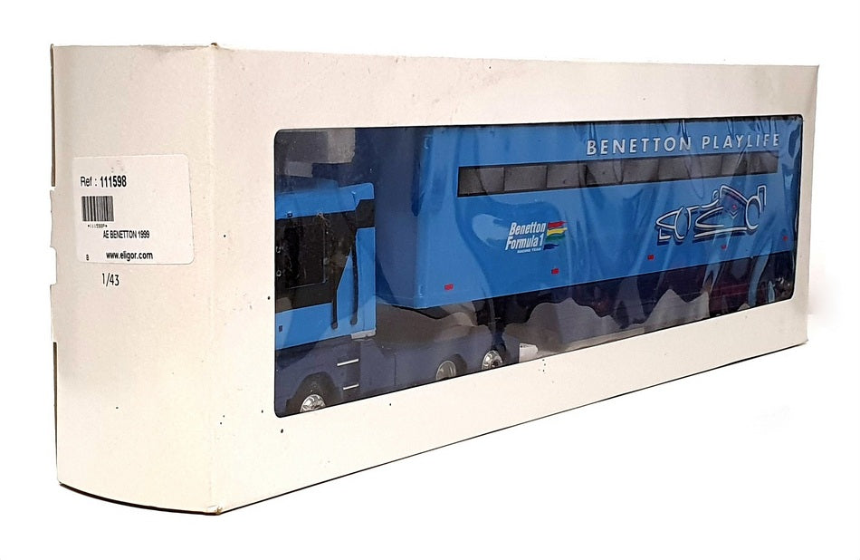 Eligor 1/43 Scale 111598 - Renault F1 Transporter Truck Benetton - Blue