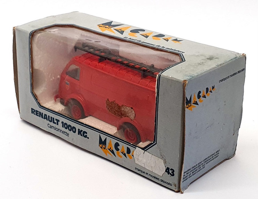 Macadam 1/43 Scale M08 - Renault 1000kg Van Pompiers Fire - Red