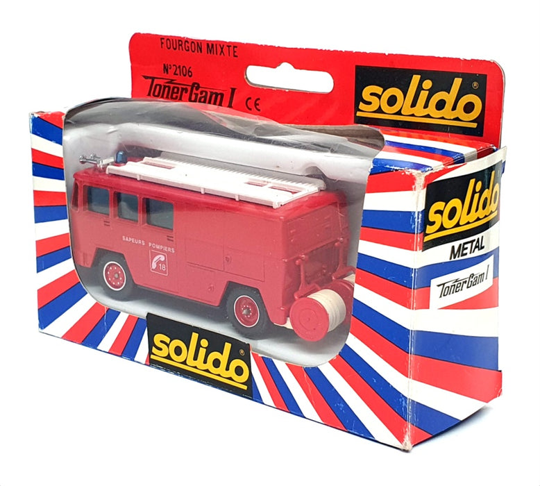Solido 1/55 Scale Diecast 2106 - Berliet Gak 17 Fire Engine - Red/White