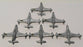 Vintage Dinky 733 70F - Set Of Six Shooting Star Jet Fighters - Silver