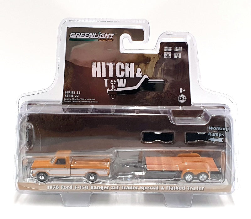 Greenlight 1/64 Scale 32220-B 1976 Ford F-150 Ranger XLT Special & Trailer