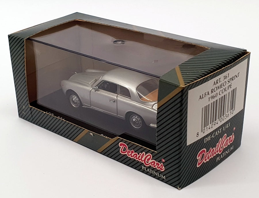 Detail Cars 1/43 Scale ART361 - 1960 Alfa Romeo Sprint Coupe - Silver