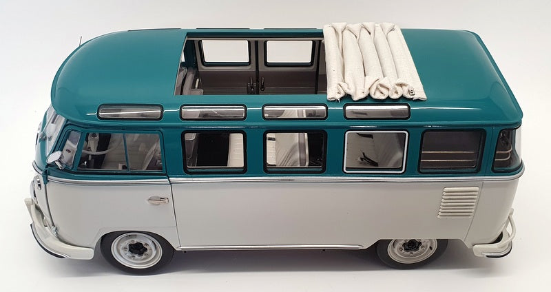 Sunstar 1/12 Scale 5084 - 1962 VW Volkswagen Samba Bus - Blue/Beige Grey