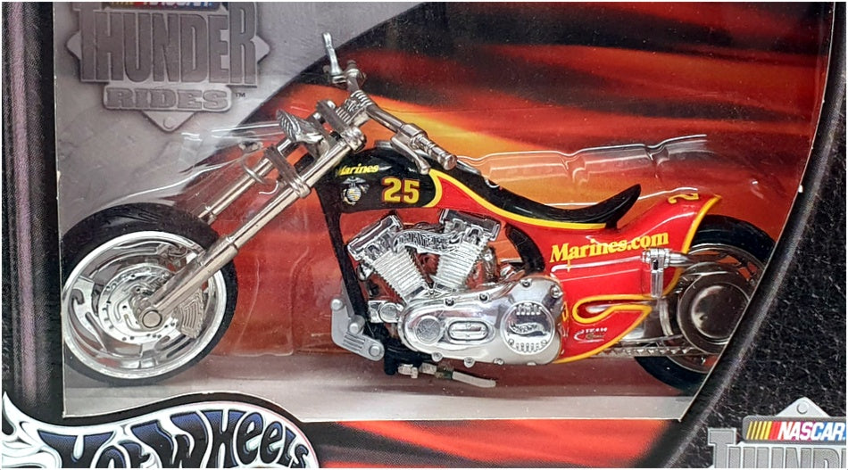 Hot Wheels 1/18 Scale 55728 Nascar Thunder Rides Motorbike #25 Marines Red/Black