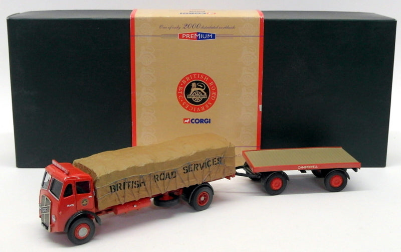 Corgi 1/50 Scale Diecast Model CC10201 - ERFV Sheeted Platform Lorry & Trailer
