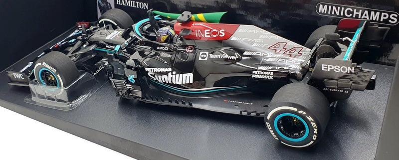 Minichamps 1/18 Scale 110 212044 Mercedes AMG Petronas F1 Hamilton Brazil Flag