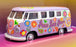 Corgi Appx 9cm Long Diecast CC02730 - VW Campervan - Peace Love Music