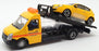 Burago 1/43 Scale #18 31400 - Alfa Romeo Mito Car And Generic Flatbed Truck