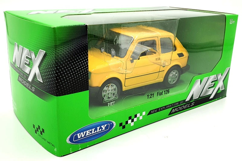 Welly Nex 1/21 Scale Diecast 24066W-YL - Fiat 126 - Yellow