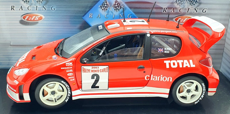 Solido 1/18 Scale Diecast 9042 - Peugeot 206 WRC RMC 2003 #2 Burns/Reid 