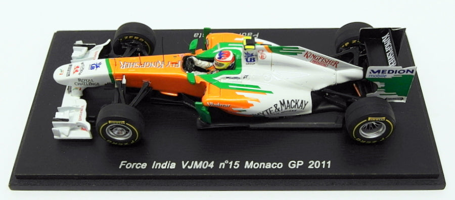Spark 1/43 Scale S3025 - F1 Force India VJM04 #15 Monaco GP 2011