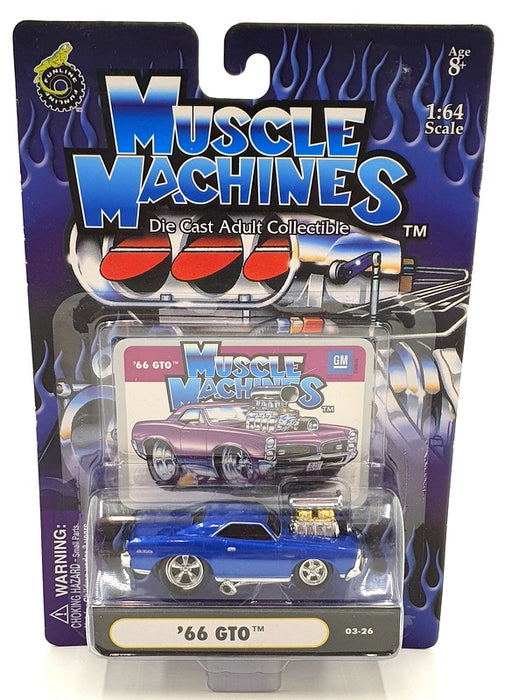 Muscle Machines 1/64 Scale Diecast 71151 03-26 - 1966 Pontiac GTO - Blue