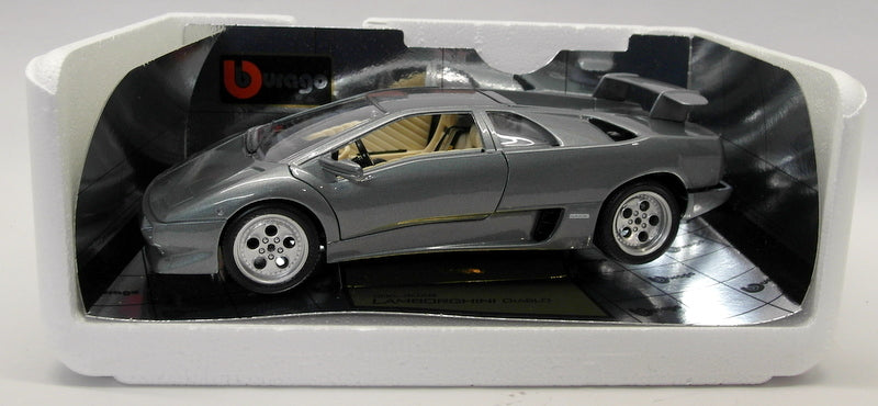 Burago 1/18 Scale Diecast - 3028 Lamborghini Diablo 1990 Metallic Grey model car