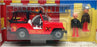 Majorette 1/46 Scale 7300 - Fire Dept. Jeep With Figures - Red