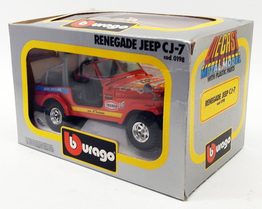 Burago 1/24 Scale Model Car 0198 - Renegade Jeep CJ-7 - Red