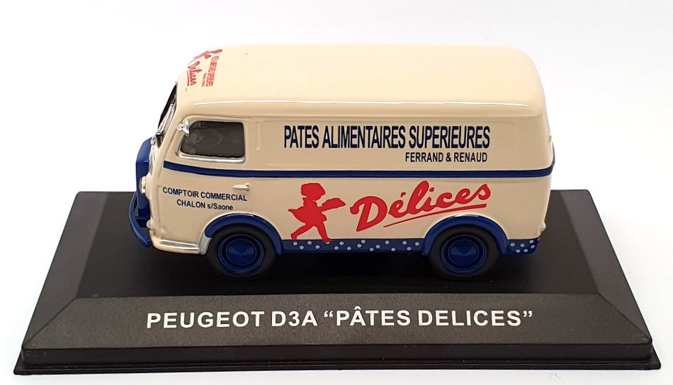 Altaya 1/43 Scale Diecast 16921J - Peugeot D3A "Pates Delices" - Cream/Blue