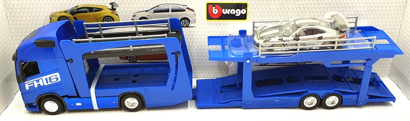 Burago 1/43 Scale #18 31463 - Volvo FH16 Multicar Carrier With Porsche GT2RS