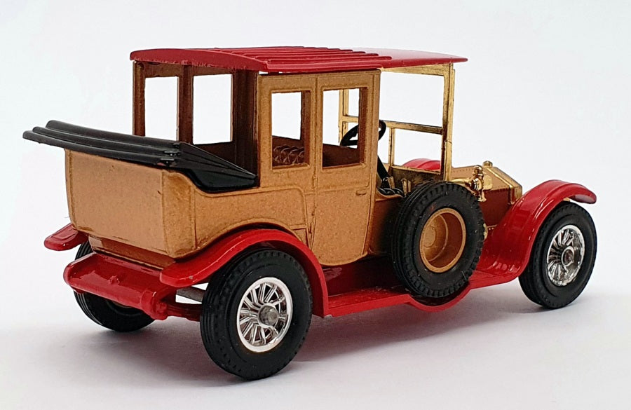 Matchbox Appx 10cm Long Diecast Y-7 - 1912 Rolls Royce - Red/Bronze