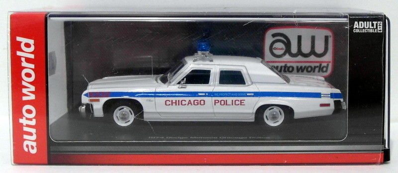 Auto World 1/43 Scale Resin AWR1142 - 1974 Dodge Monaco Chicago Police - White