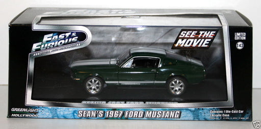 GREENLIGHT 1/43 - 86211 FAST & FURIOUS FORD SEAN'S 1967 FORD MUSTANG - GREEN