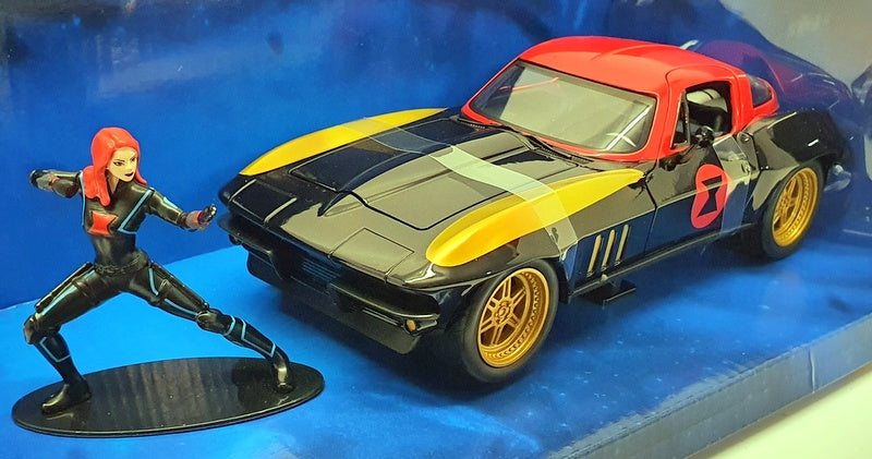Jada 1/24 Scale Model Car 31749 - 1966 Chevy Corvette Black Widow