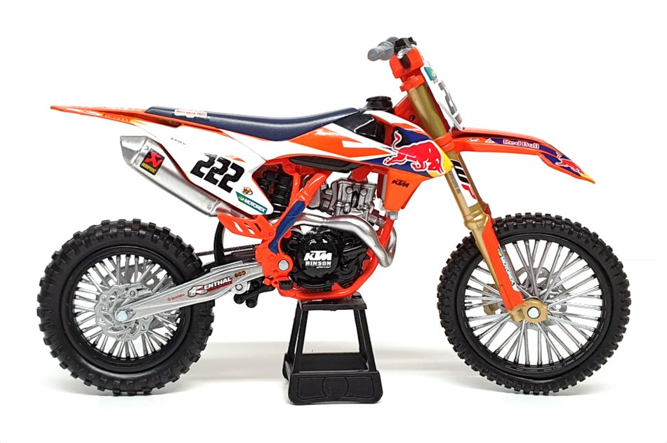New Ray 1/10 Scale 58123 - KTM 450 SX-F Motorbike #222 Tony Cairoli