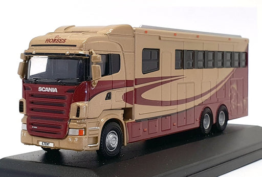 Oxford 1/76 Scale 76SHL01HB - Scania Highline Horsebox - Met Champagne
