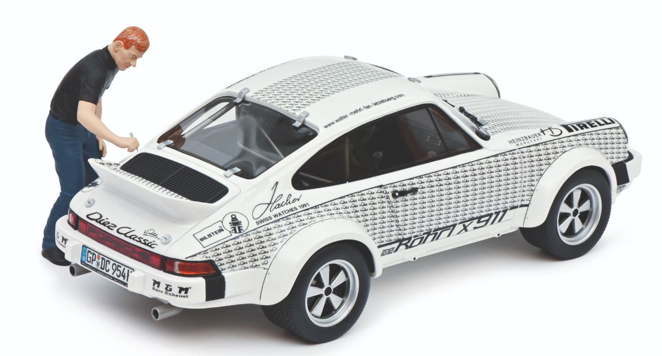 Schuco 1/18 Scale Diecast 450024900 - Porsche 911  Rorhl x 911 With Figure